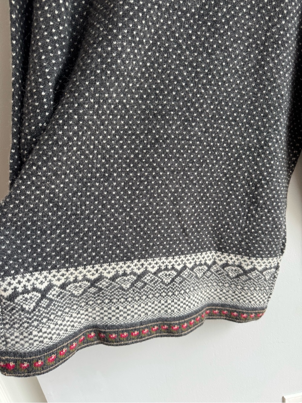 Tristan Iseut Lambswool Angora Fair Isle Cardigan Sweater Sz S Nordic Apres Ski - Picture 10 of 12